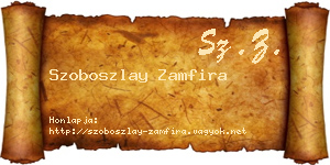Szoboszlay Zamfira névjegykártya